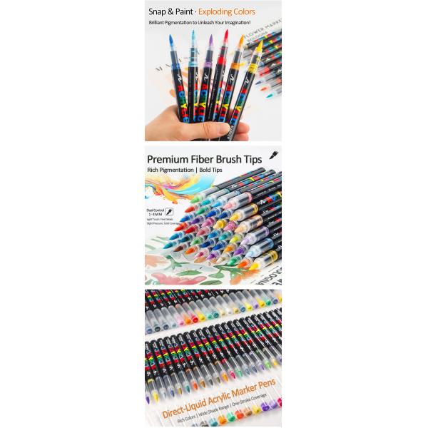 Des stylos de peinture colorés pour étudiants