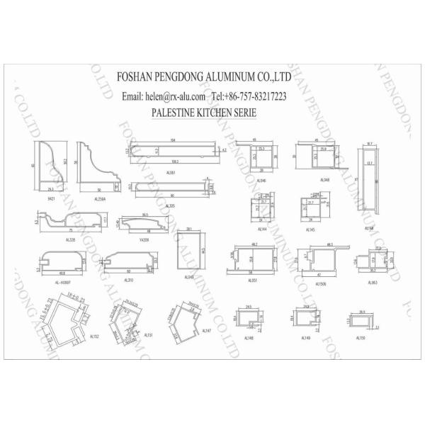 Wood Finish Kitchen Cabinet Aluminium Extrusion Anodising For Israel