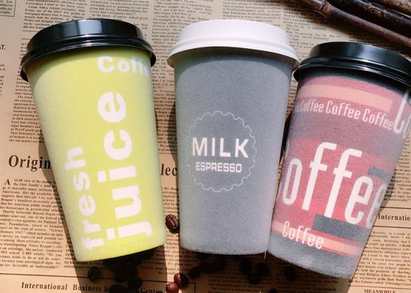 12oz 16oz Foam Coffee Paper Cups With Lids , Disposable Drinking Cups
