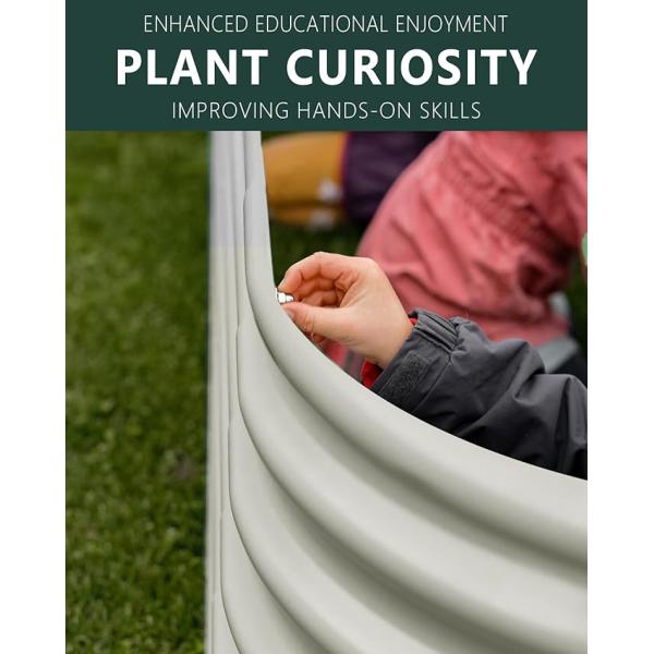 7.9x2x1.4Ft Galvanized Steel Raised Flower Beds Weather Resistance