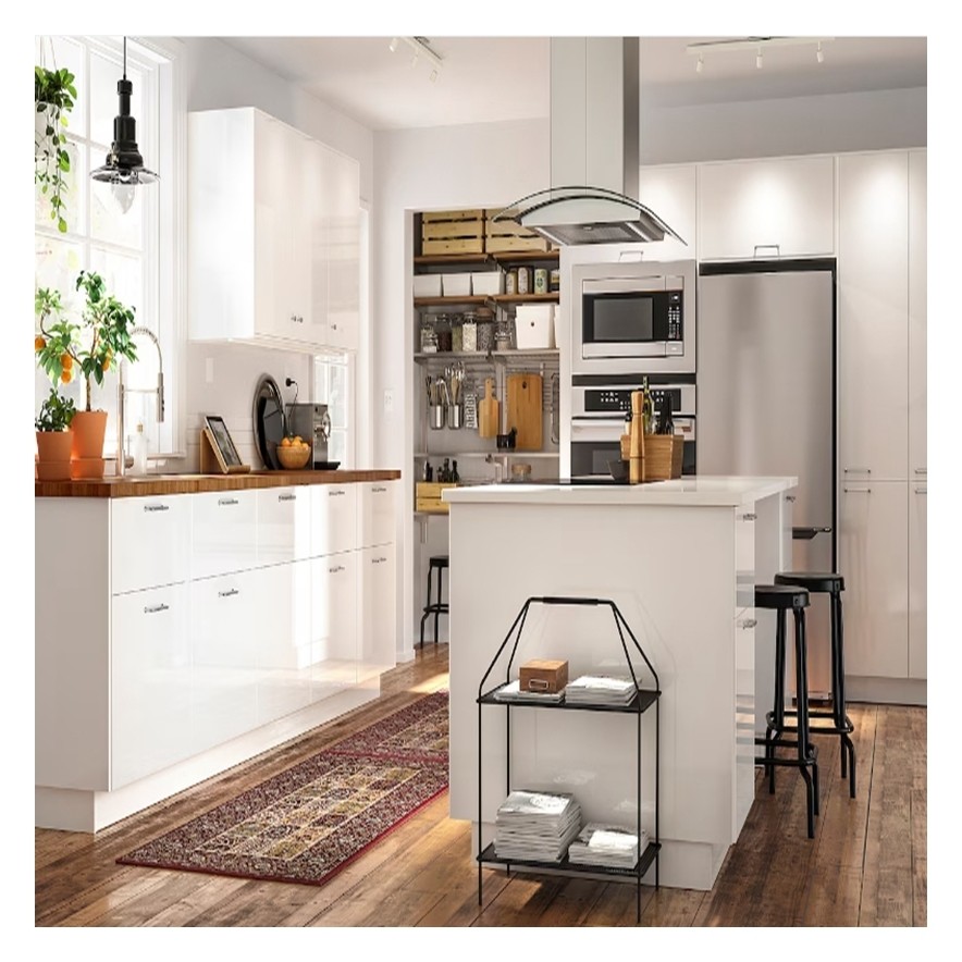 Easy Clean Functionality Customized Color Modern Style Kitchen Cabinets for Apartment