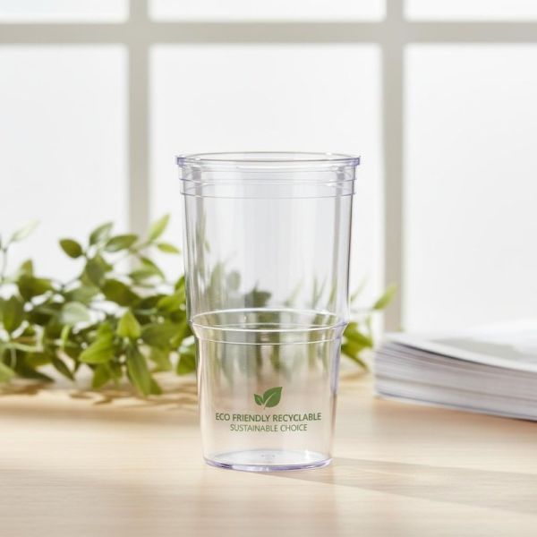 15 Oz Plastic Tumbler Cylinder Eco Friendly Recyclable Material Suitable for Sustainable Businesses