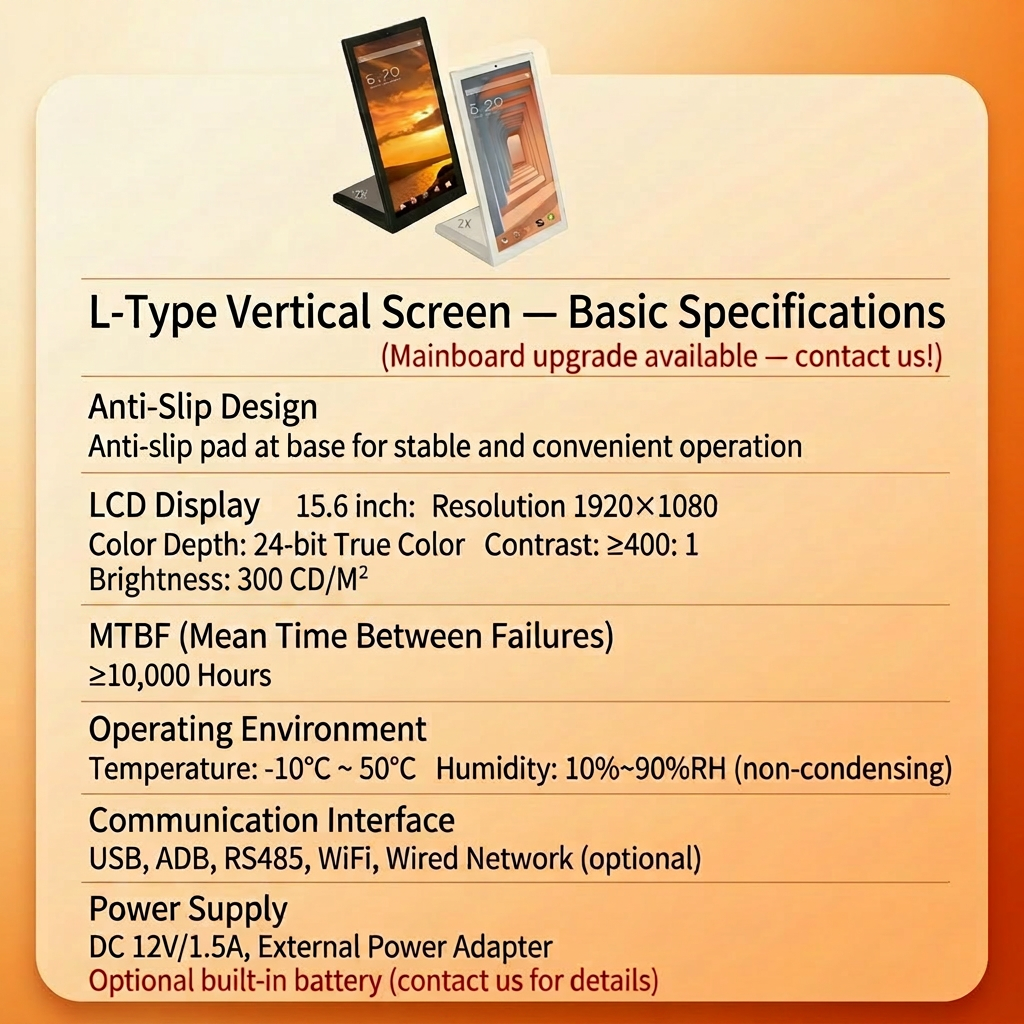 L-Type Desktop Digital Advertising Display with 10.1