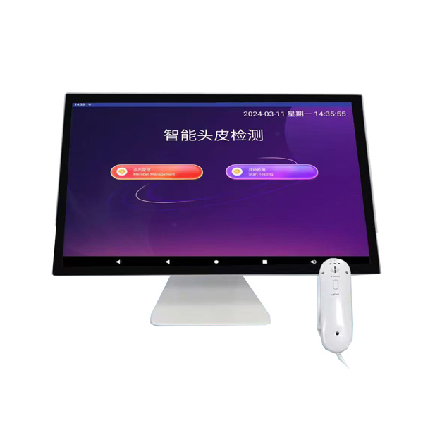 Máquina analizadora de cabello con aumento de 70x y 200x, pantalla de 18.5 pulgadas, máquina de análisis del cuero cabelludo