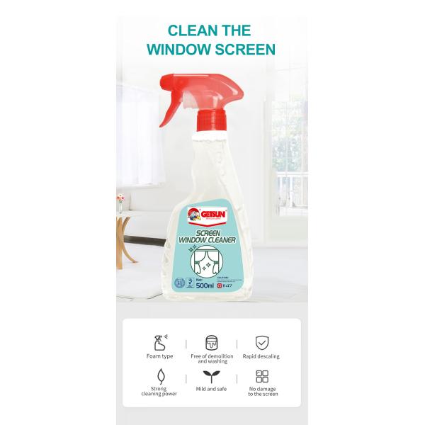 500 ml de nettoyant ménager commercial Désacruisant par pulvérisation pour fenêtre à écran