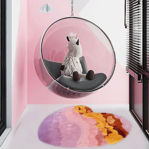 Irregular Wool Living Room Floor Carpets 1000*830mm Floor Carpet Rug