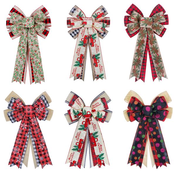 Лентовая дуга Большие праздничные рождественские дуги Красный бархатный золотой провод для декораций вечеринки