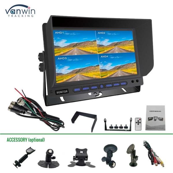 AHD/CVBS Multiple Video Mixed Input  4 Channel 7 Inch Split Display Car Monitor For Vehicle