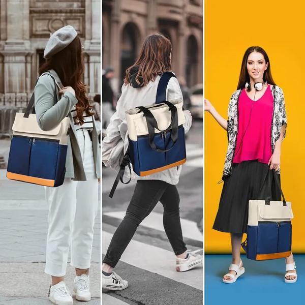 Waterproof Laptop Rolltop Backpack For College Women Computer Travel