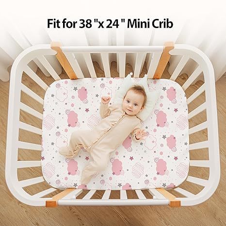 3 Pack Microfiber Baby Crib Sheets 52x28 or 38x26 Inches