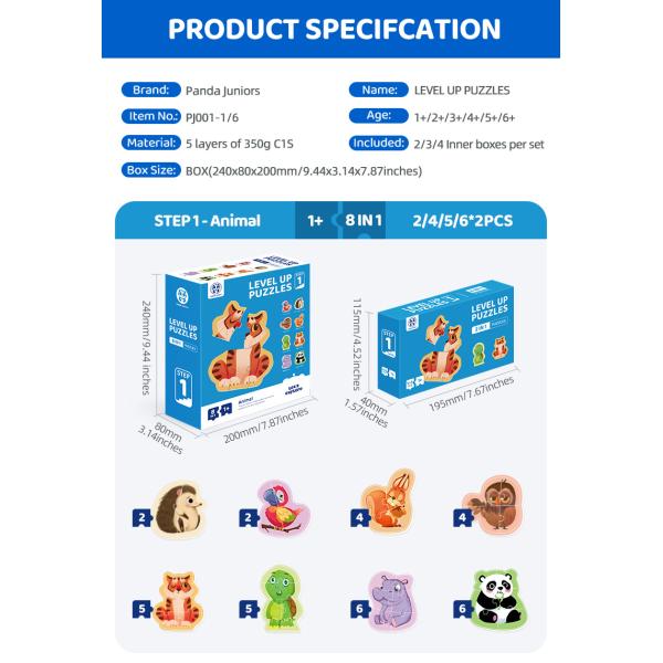 Panda Juniors Level Up Level 1 Animal Toddler Puzzles For Pre School Learning