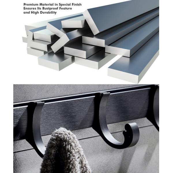 Aluminum Alloy Wall Mounted Hooks Rack Slipable With 8 Hangers