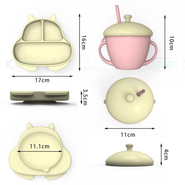 Customizable Animal Squirrel Silicone Feeding Set for Children 6 Months and Older