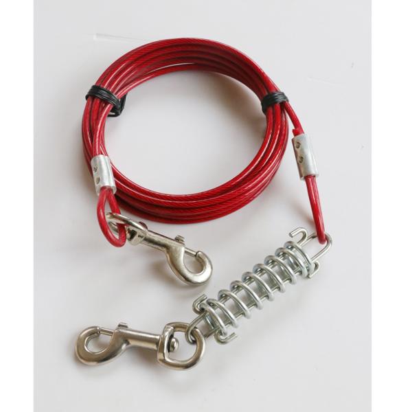 High Tensile Strength Pet Training PVC Coated Steel Dog Tie Out Cable And Stake