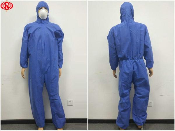 Sms Breathable White Blue 50gsm 55gsm Disposable Coveralls Suit