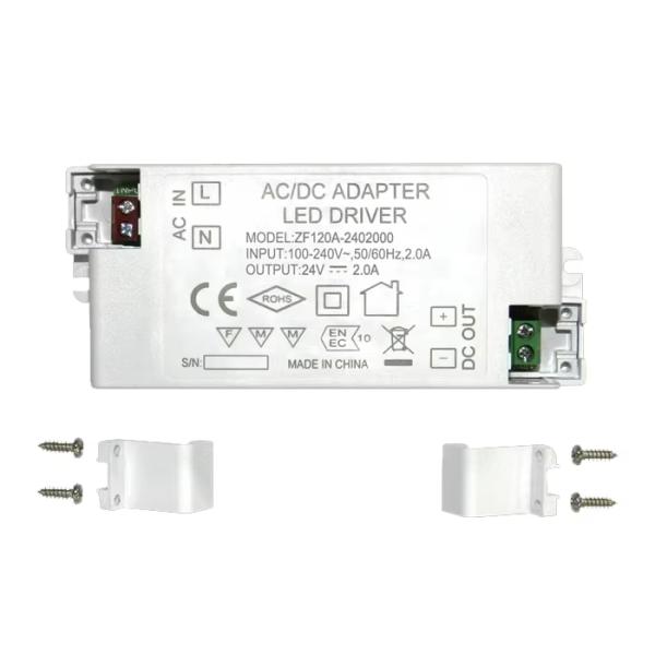 IP20 Rated Single Power Supply Driver 48W LED Light Transformer with Screw Terminal Output and ABS PC Material