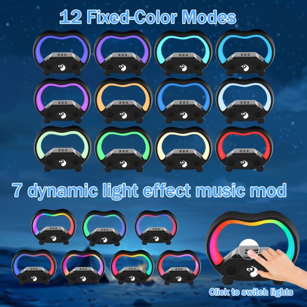 LED Light Outdoor Wireless Music Player Partybox Bass Portable Gift Boombox Speakers