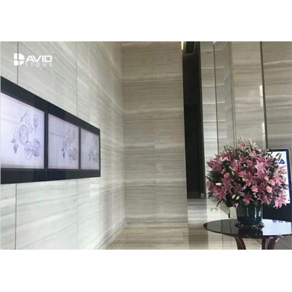 White Wood Vein Marble Natural Stone Slabs For Wall Cover / Flooring Decor