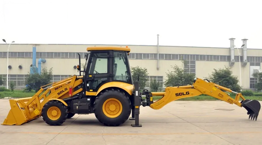 SDLG B877f 4WD Backhoe Loader 8 Ton Operating Weight 1.0m³ Front Bucket 0.18m³ Rear Digging Bucket Construction Loader Digger