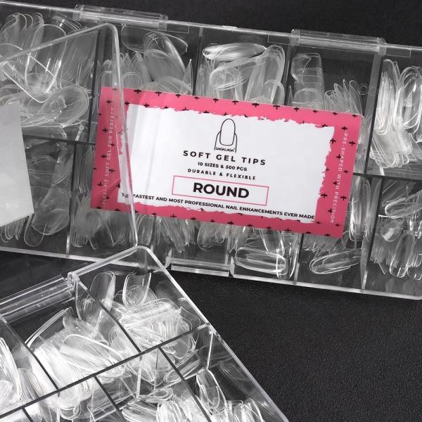 50 boxes Long Natural Clear Tapered No C Curve Straight XXL XXXL Coffin Round Shape Nail Tips French Customized Press on Nail