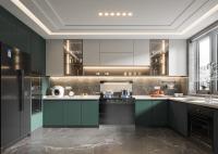 Fabricant Armoires de cuisine avec panneaux de porte à membrane en PVC et backsplash