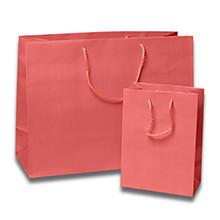Pink High Gloss Jewelry Gift Bags with Rope Handle / Logo Printed