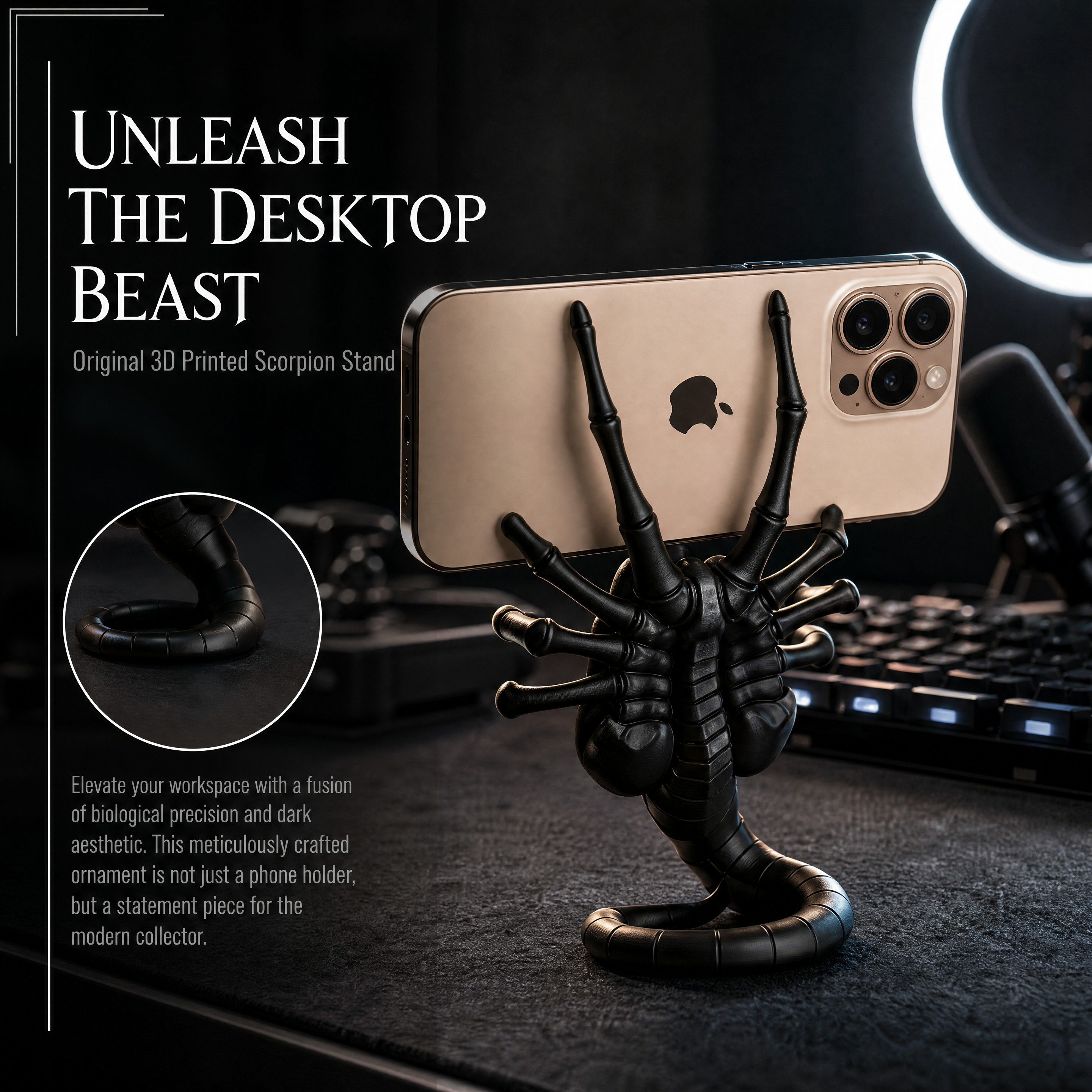 Unique Sculpture Multicolor Digital 3D Printing Scorpion Phone Holder For Decoration