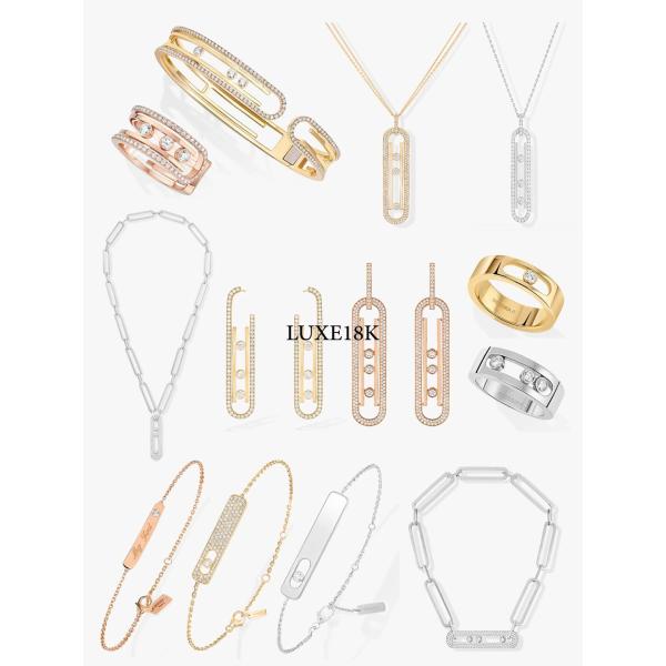 18k Solid Gold Fine Jewelry Replica Jewelry H Color SI1 Clarity