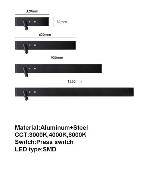 linetype bedside wall lamp linear bedroom background wall lamp Nordic apartment hotel room headboard reading light