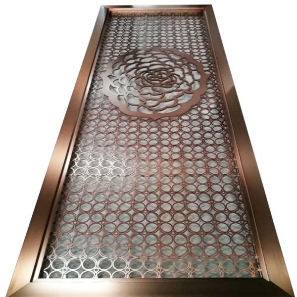Rose Gold Metal Room Divider Retro Room Divider Screen Stainless Steel