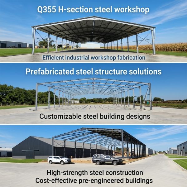 Roll-up Door Type Heavy Duty Steel Structure Featuring Outer Inner Gutter Down Pipe Drainage System Durable Construction