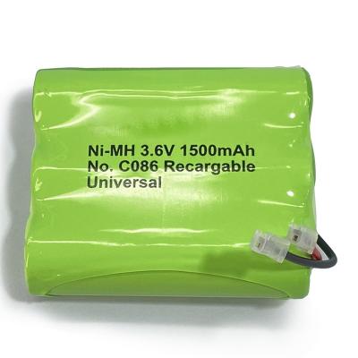 Pacotes de bateria NiMH personalizados 1500mAh 3.6 Volt Pacote de bateria NiMH recarregável