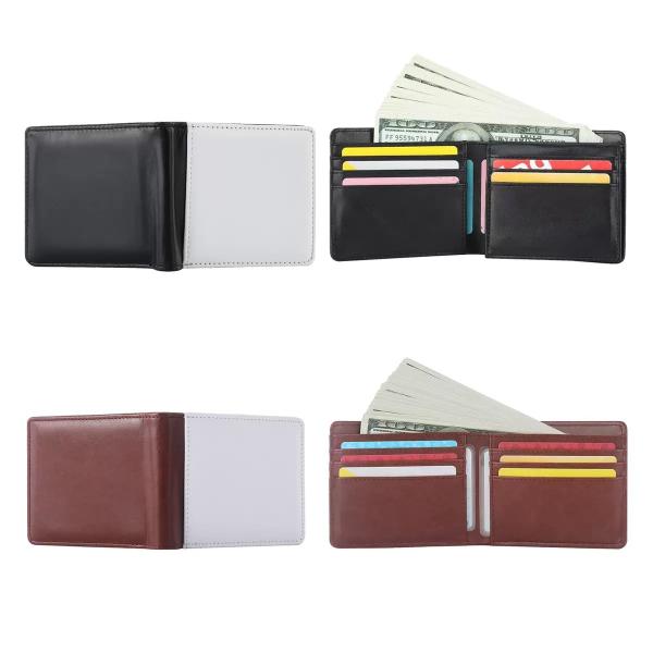 Mens Personalized Bifold Wallet With Multiple Card Slots PU leather Sublimation Wallet Blanks