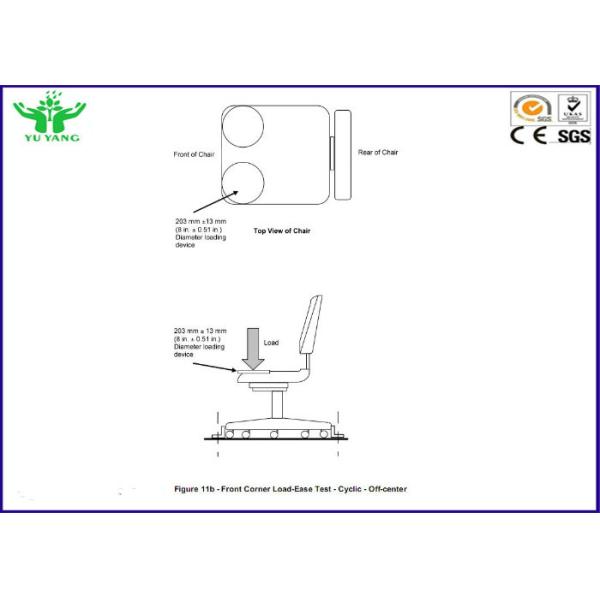 30~65cm Furniture Office Chair Front Edge Static Load Testing Machine BIFMA X5.1