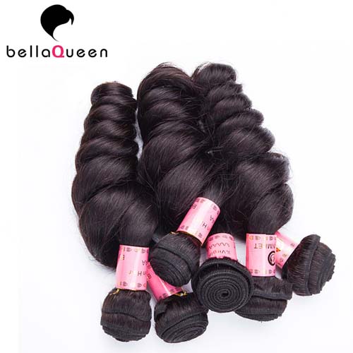 Unprocessed Indian Virgin Hair Loose Wave 1B Remy Full End Human Hair Weave