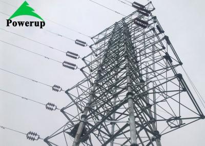 CO2 Shielded Arc Welding Metal Power Line Towers , Silver 220 Kv Transmission Line Towers