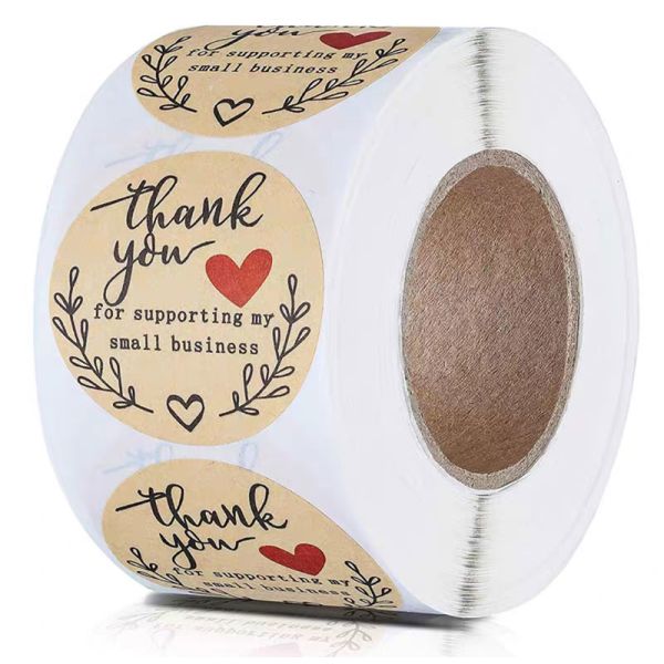 Custom Printing Gestures Floral Thank You Sticker Labels Rolls For ordering