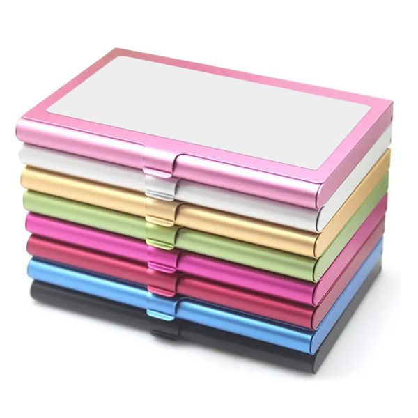 Colored Sublimation Blank Metal Business Card Holder custom card cases