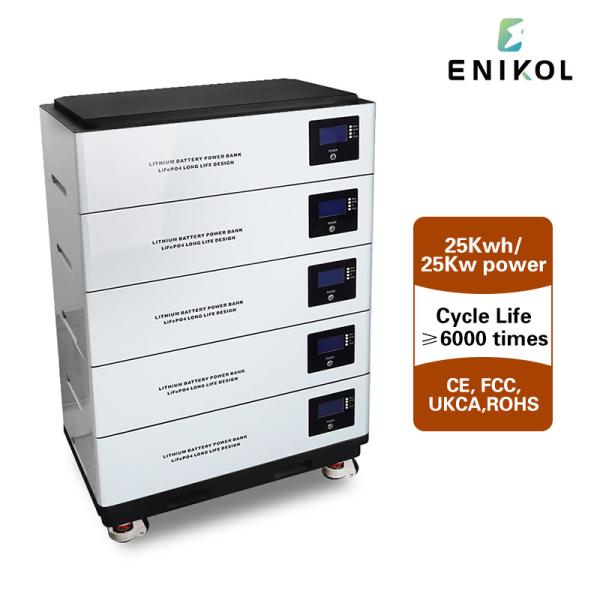 Piles au lithium-ion empilables 10kwh 20kwh Piles solaires rechargeables LiFePO4 48v