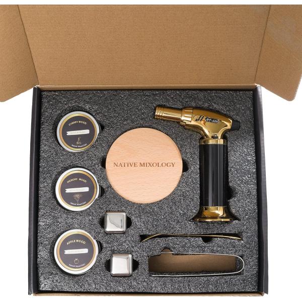 Herramientas de bar Premium Whiskey Chips de madera coctel fumador de chips de fruta de madera