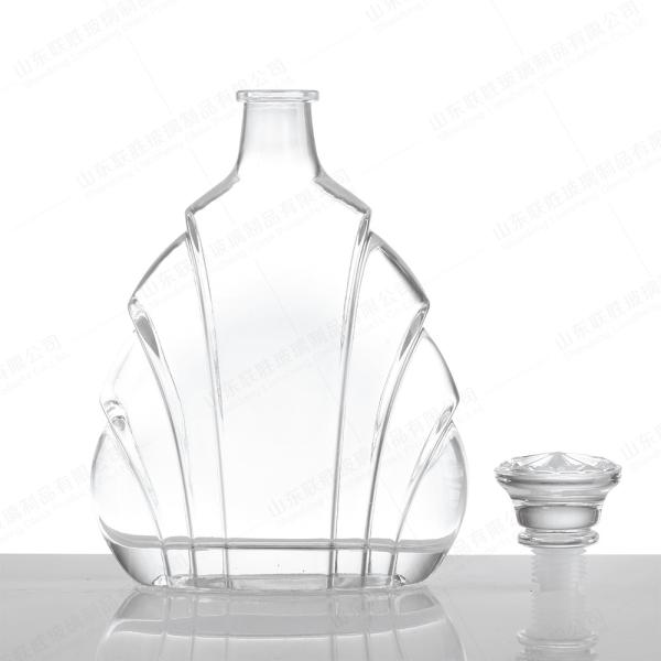 750 ml garrafa de vinho de vidro transparente transparente para logotipo de personalização de uísque / vodka / licor