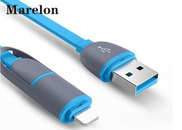 Micro Sync Charge Cable 8 Pin 2 In 1 Abrasion Resistant For IPhone 5 6 6s 7 7plus