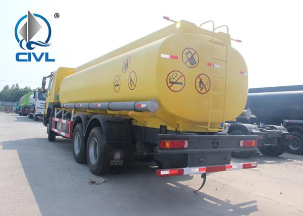 380 Horsepower Oil Tanker Truck 6x4 HOWO fuel tank truck euro II  tank volume 38000L Yellow color