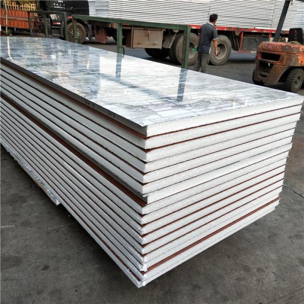 EPS sandwich wall panel 1150-50-0.426mm sandstone steel sheet up and wood grain down
