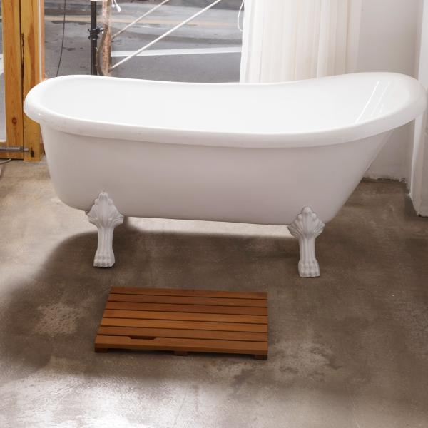 Устойчивая 1,42 длина циновки 23.62cm Bathroom Teak дюйма не смещает твердый деревянный цвет