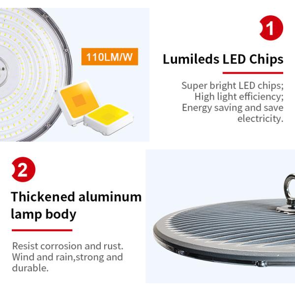 Освещение сарая UFO яркости приспособлений светов залива СИД промышленного склада 200w высокое супер