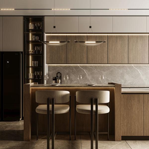 Villa Wood Grain Complete Sets Modern Designs Solid Wood Kitchen Cabinet Sets