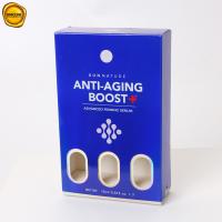 Caja de papel de suero personalizada para productos de cuidado de belleza Caja de papel azul real