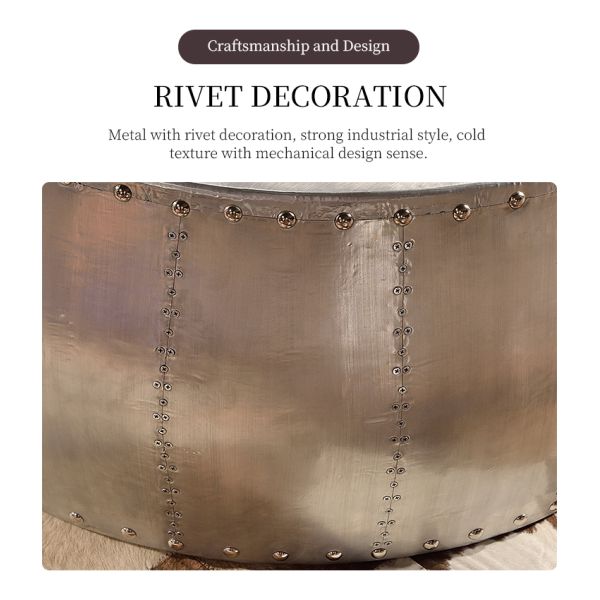 Nidea #8626 Nidea Retro Industrial Loft Style Aluminum Handmade & Durable Living Room Cabinet Coffee Table