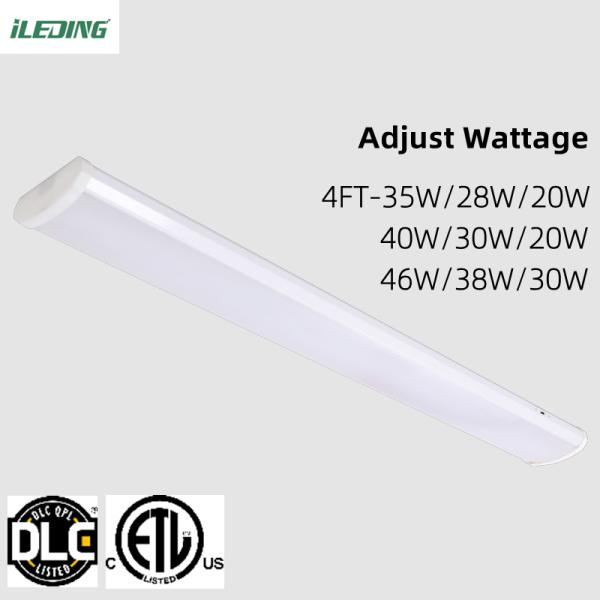 IP65 40W 46W 347V ETL DLC Office Led Wraparound Lighting Fixture Low-Profile 140Lm/W